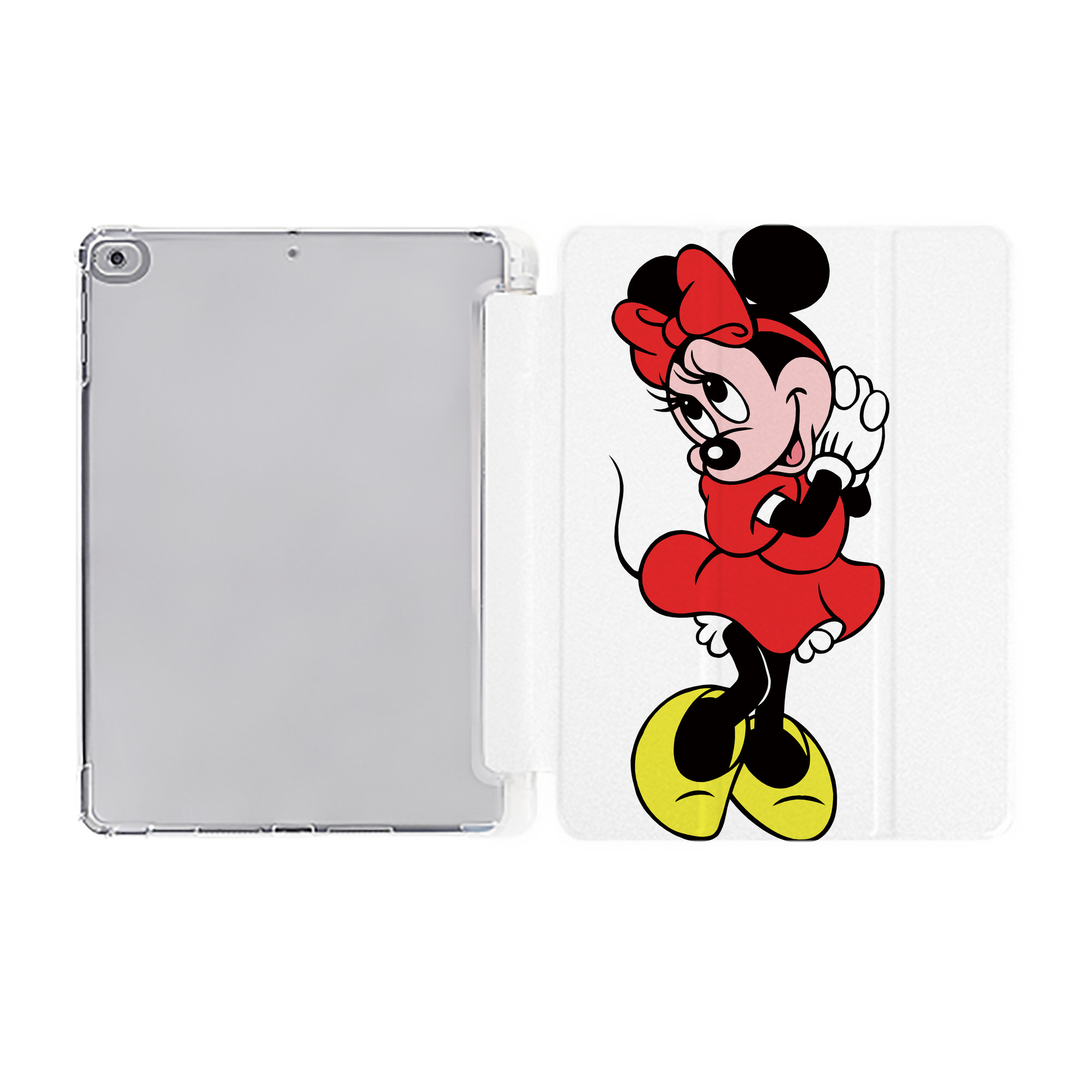 （画像用） ミッキーマウス Mickey Mouse IPad ケース ペン収納付き 三つ折りスタンド PUレザー×シリコン 対応機種9.5/10.5/10.9インチ
